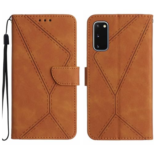 Compatible with Samsung Galaxy S20 FE 5G (2022) Case,Compatible with Samsung Galaxy S20 FE 5G / S20 Lite 5G Kickstand Flip Card Slot Magnetic Closure Phone Cover Brown