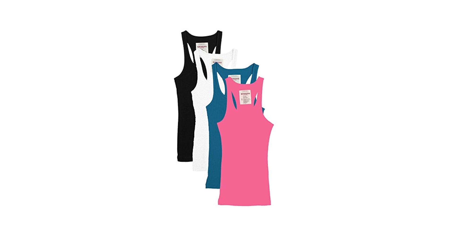 Tanaページ Zenana Outfitters 4 Pack Womens Ribbed Racerback Tank Top