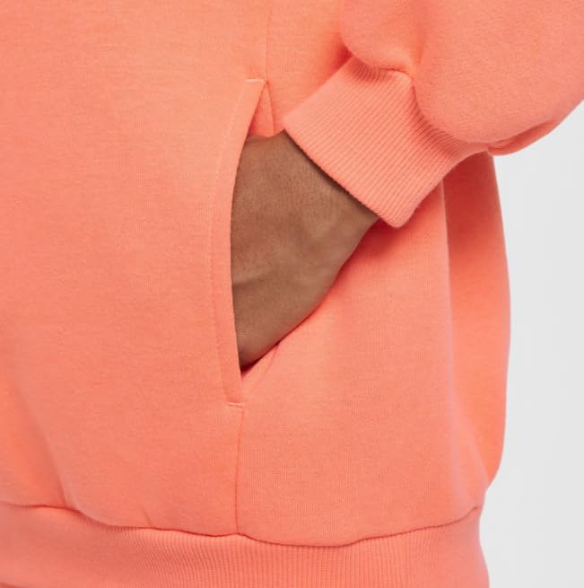 Nike Kids' Sportswear Oversized Club Fleece Pullover Hoodie, Lt Wild Mango/White4