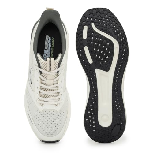 Image of Red Tape Men's Sneakers Grey Knitted Textile TPU Round Toe Lace-Up