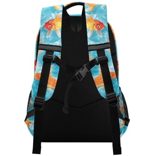 AIXIWAWA Goldfish Travel Backpack for Women Men Laptop Backpacks Casual Daypacks with Padded Straps and Back 11.6×4.9×16.7 IN2