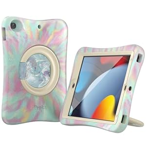 Pepkoo Funda para iPad compatible con iPad de 9ª, 8ª y 7ª generación, funda para tablet para niños, protección completa de la pantalla y el cuerpo, fundas protectoras antideslizantes resistentes para