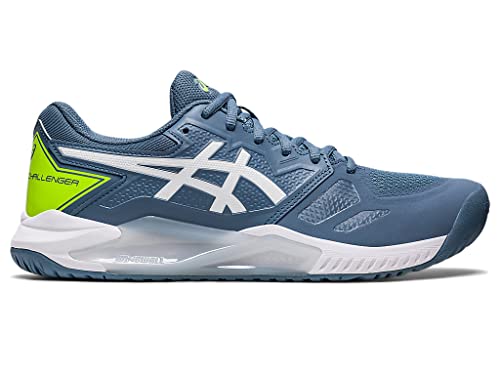 ASICS Men's Gel-Challenger 13 Tennis Shoes, 11, Steel Blue/White