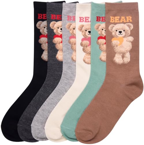 Image of ToBeInStyle Women's Pack of 6 or 12 Fashion Printed Crew Socks
