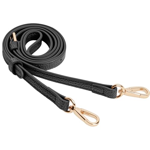 seavilia Alça de bolsa, couro genuíno, preto, clássico