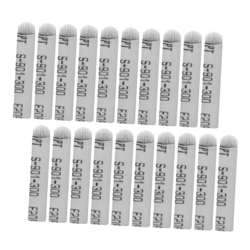 DRESSOOS 100 Uds 14 Cuchillas De Microblading Cuchillas De Cuchillo Cuchillas De Cejas Cuchillas De Aguja De Cejas Plateadas