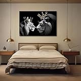 Apportez une élégance royale à votre salon ou chambre avec cette majestueuse toile de couple de lions, au design saisissant en noir et blanc qui ajoute une touche sophistiquée à votre intérieur
