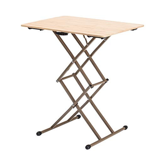 Mesas de centro Mesa Plegable Una Mesa De Centro Que Se Puede Levantar Y Bajar Mesa Ajustable De Bambú Mesa Telescópica Mini Mesa De Café Computadora Escritorio Tatami Mesa Madera Color