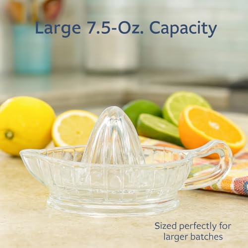Image of HIC Citrus Juicer Reamer with Handle and Pour Spout, Heavyweight Glass