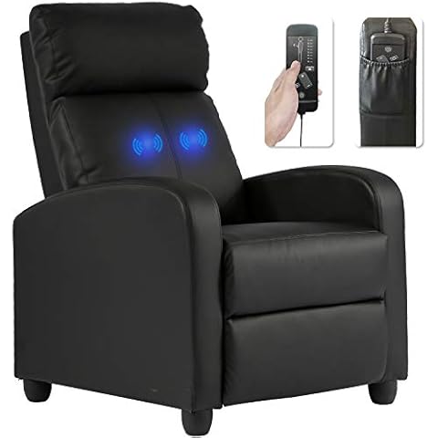 Recliner for Living Room Massage Reading Chair Winback Single Sofa Home Theater Seating Modern Reclining Easy Lounge with PU Leather Padded Seat Backrest Cover