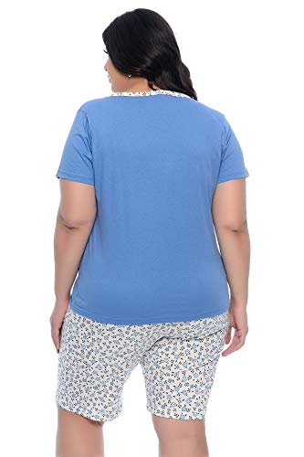 Pijama Plus Size Azul Claro com Abertura-52