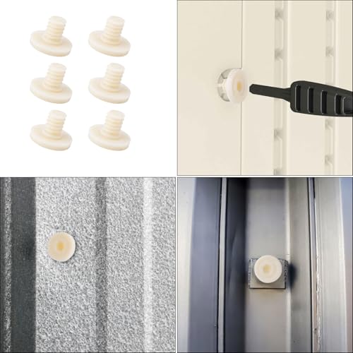 Image of 6pcs Replacement Bolt Accessory, Storage Sheds Replacement Screws Bolt Shed Shelf Kit Compatible with Suncast Storage Sheds (Off White)