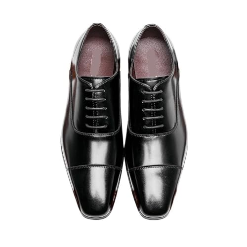 Summer Men's Three-Joint Leather Shoes Business Casual Men's Shoes Oxfords(Black,9)3