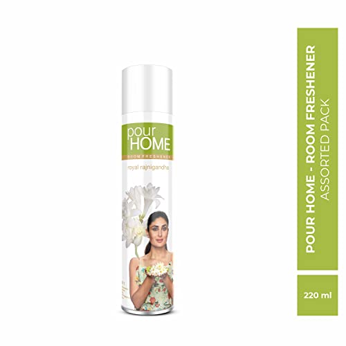 Image of POUR HOME Royal Rajni Gandha Room Air Freshener Spray - 220ML | Long-Lasting Fragrance - Reduces Odours - Suitable for Home & Office