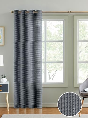 Image of Cortina Polyster Transparent Curtain Set |Door Installation | Bedroom Living Room Kids Room | 7 Feet Window Curtain Pack of 1 | Grey