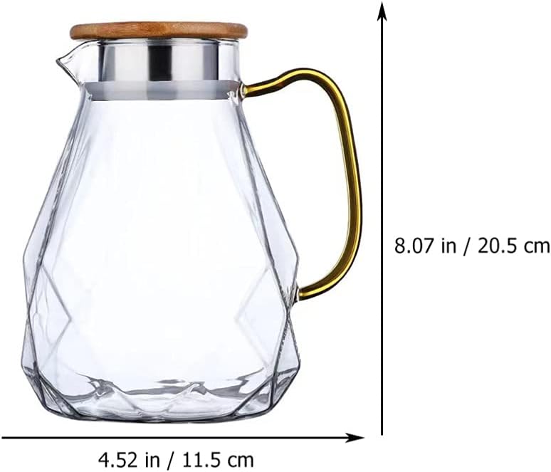 Hemoton 75Oz Cold Water Pitcher with Leak-Resistant Lid and Comfortable Handle - Wide Mouth Glass Jug for Iced Tea Juice and Party Beverages - Image 3