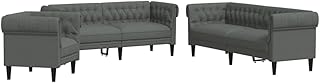 vidaXL 3-Piece Sofa Set, Armchair, Couch Sofa for Living Room, Lounge Sofa, Upholstered Sofa with Support Legs, Couch Set,...