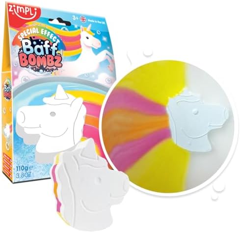 Large Cloud Rainbow Bath Bomb from Zimpli Kids, Magically Creates Multi-Colour Special Effect, Birthday Gifts for Boys & Girls, Pocket Money Toys for Children, Vegan Friendly & Cruelty Free