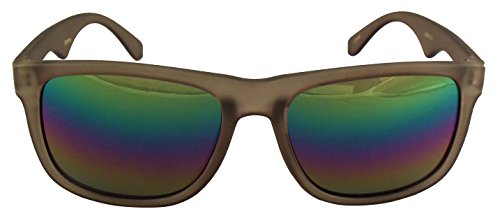 Rainbow Reflective Sunglasses - Mirrored Rainbow Lens - Retro Style - UV4003