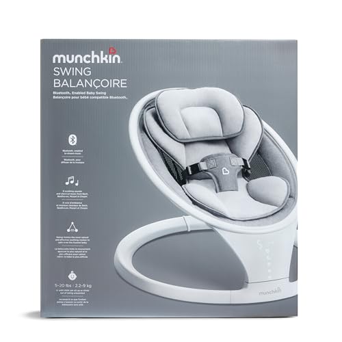 Munchkin Bluetooth Baby Swing for Infants, Portable Electric Rocker - image 9
