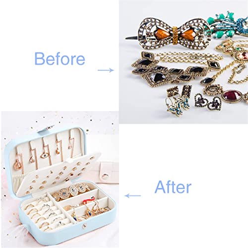 Caixa de Jóias para Mulheres de Dupla Camada Organizador de Jóias de Viagem para Colar Anéis de Brin