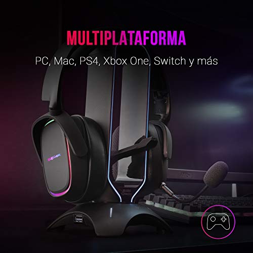 MHAX Nero, Cuffie Multipiattaforma RGB+Mic Rimovibile, 53mm HIFI - Cuffia gaming - Immagine 1