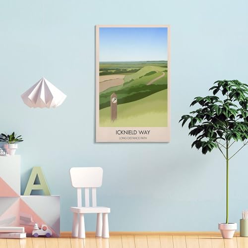 Poster sur toile Icknield Way idée cadeau idéale de 40 x 60 cm pour proche et collègue
