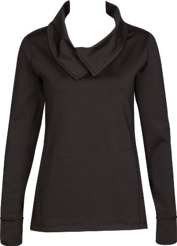Bpassionit Activewear Women's Long Sleeve Pullover with Front Pocket (Large, Black)