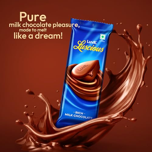 Image of LuvIt. Luscious Milk Chocolate Bars | Multipack | Deliciously Smooth Bars 10 x 54g Each