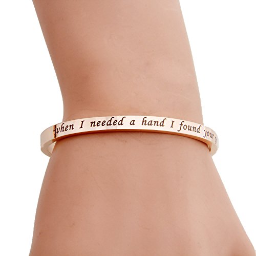 FEELMEM When I Needed A Hand I Found Your Paw Cuff Bangle Bracelet Gift for Dog Lovers,Gift for Her (Rose Gold) - Image 6
