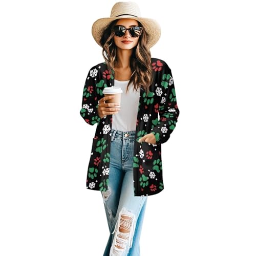 Women's Long Sleeve Open Front Cardigan Casual Lightweight Cardigans with Pockets Trendy Plus Size Cardigan for Women S-2XL2