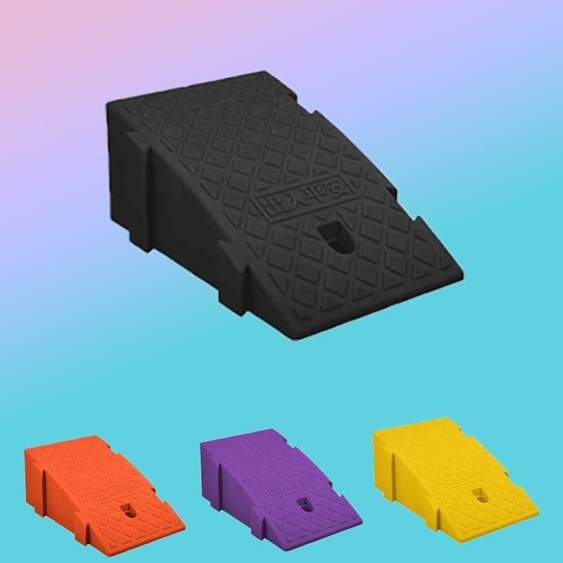 Kanduo Rampa podjazdowa Podjazd dla wózków inwalidzkich, z tworzywa sztucznego, Mata antypoślizgowa na podjazd(Nero,10in*15.7in*6.3in)