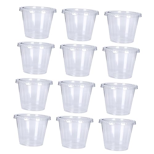 NAMOARLY 100pcs Sauce Cup Clear Cups Sauce Container with Lid Mini Containers Condiment Cups Clear Container Cup with Lid Condiment Containers with Lids Portion Cups Plastic