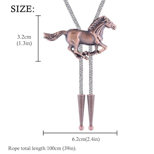 Image of HUABOLA CALYN Bolo Tie for Men Women, Native American Turquoise /Longhorn Bull /Eagle /Horse Bolo ties,Western Tie Costume