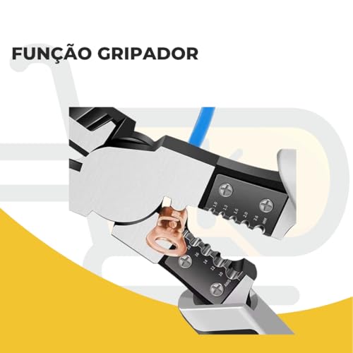 Alicate Multifuncional Profissional Universal Descascador de Fios e Gripador 9 Polegadas