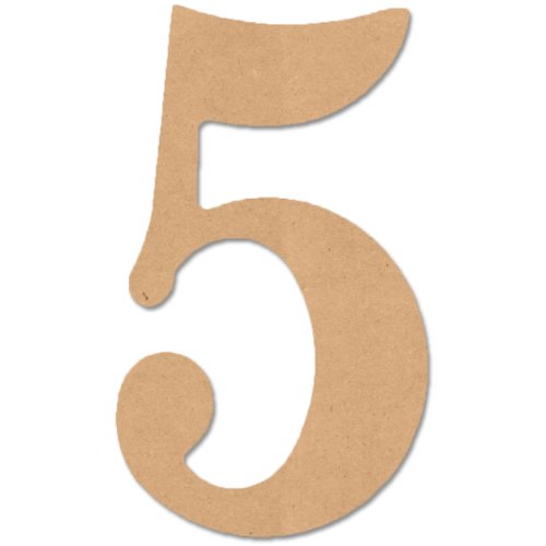 MPI MDF9-L431 Classic Font Wood Letters and Numbers, 9.5-Inch, Number-5