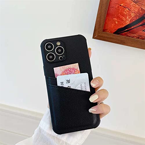 Coque antichoc iPhone 14 Pro Max : étui portefeuille en cuir silicone avec double porte-cartes