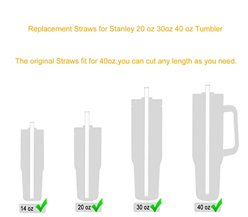 Replacement Straws For Stanley 40 Oz Tumbler, Silicone Straws With Cleaning Brush,Cup Straws Drinking Reusable, Cup Accessories (10 Pack,White) #TOP1