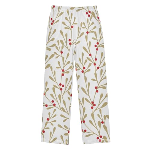 Boys' Pants Christmas Xmas Retro Leaves Long Bottoms Jogger Pants Elastic Waist Trousers with Pockets S-XL