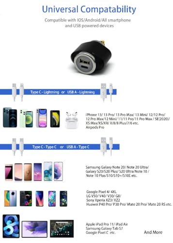 Image of Cliff Top Hella DIN Motorcycle USB Charger, USB-C PD QC3.0, BMW Triumph | 6A 36W total, Hella DIN to USB adapter, USB-C PD 18W, USB-A QC3.0 18W, BMW and Triumph DIN sockets, phone and GPS