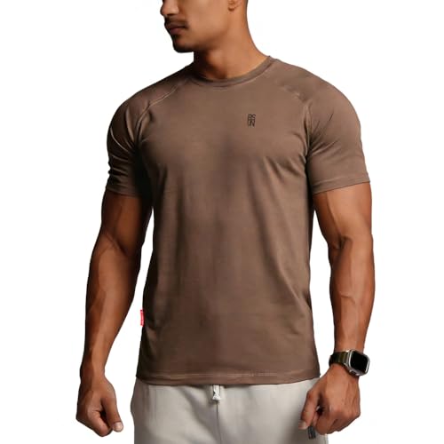 Image of Casual Short Sleeve Crew Neck Classic Wicking Breathable Fitness Muscle Athletic T Shirts Mens