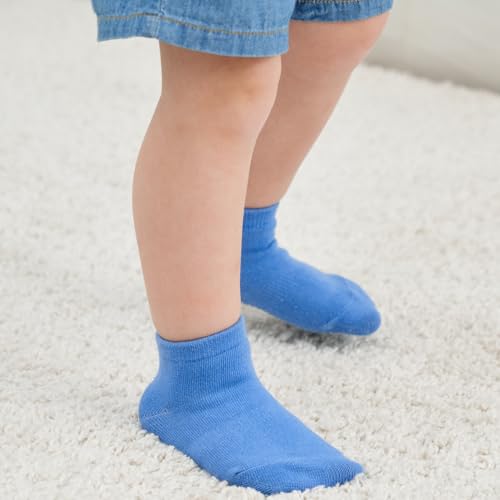 Image of Zaples Baby Non Slip Grip Ankle Socks with Non Skid Soles for Infants Toddlers Kids Boys Girls