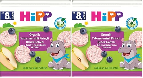 Organik Pirinçli Yabanmersinli Bebek Gofreti 30 g (2 paketi)