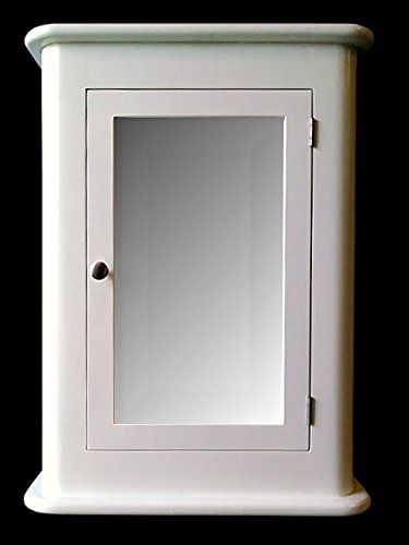 Madrid White Medicine Cabinet, Surface Mount, Solid Wood & Handcrafted