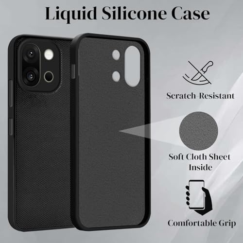 Image of Jkobi Back Cover Case for OnePlus 13S (Textured Grip Design | Micro-Fiber Cloth Inside | Slim and Light Weight | Soft Touch and Feel | Black)