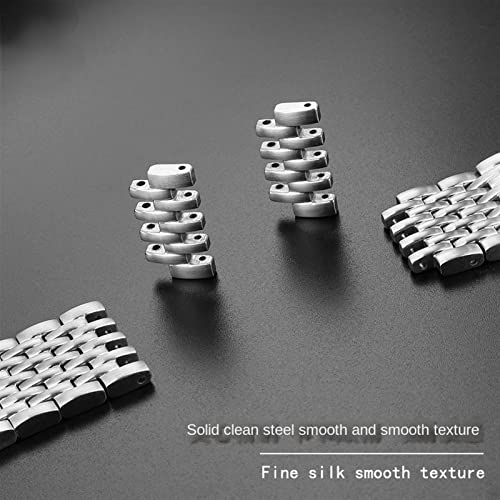 Bracelet montre 22mm acier solide SCRUBY fermoir pliant sécurisé noir - 5