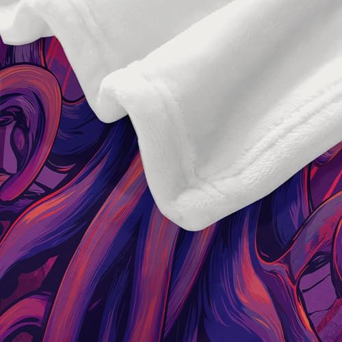Couvertures polaire douce et légère camping et voyage couleur violette - 8