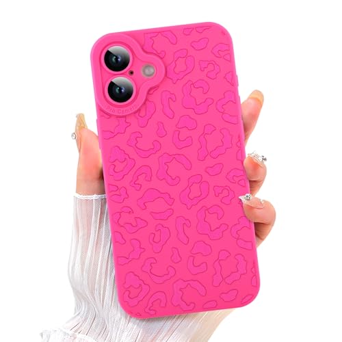 Image of ZIYE for iPhone 16 Plus Case Hot Pink Leopard Pattern Phone Case