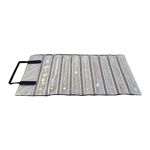 UnionPlus-Velvet-Travel-Jewelry-Case-Roll-Bag-Organizer-for-Necklace-9-Zipped-Grids-Black-and-Grey-Upgraded-with-Removable-Hanger