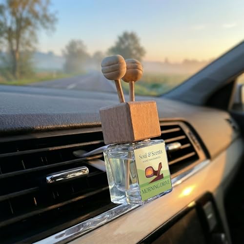 Image of Soul & Scents 16ml Luxury Car Perfumes Bergamot & Grapefruit | Morning Drive | 2-in-1 Hanging Pod & AC Vent Air Freshener | Premium Car Fragrance Accessory | Long Lasting Odour Eliminator | Pack of 2